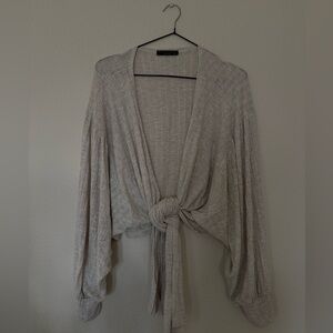 Oversized front tie sweater
